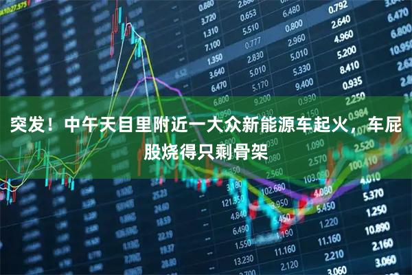 突发！中午天目里附近一大众新能源车起火，车屁股烧得只剩骨架